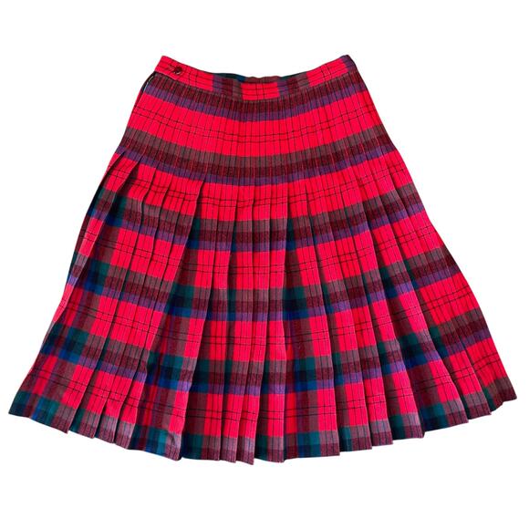 Pendleton Vintage Plaid Wool Skirt Turnabout 50s Pleated ReversibleRetro - Picture 6 of 10